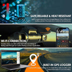 RexingUSA V2 PRO AI Dash Cam 3-Channel Front/Cabin/Rear 1080p Recording with Mobile App Night Vision Camera w/Front Collision Warning, Pedestrian Alert, Lane Departure Warning,Clear to Go Alert