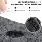 Car Microfiber Towels, 23.6" × 15.7" Ultra Absorbent Drying Towel Twisted-Loop Detailing Cloth, 1200GSM Thick Cleaning Cloth Scratch-Free Quick Dry Towel for Car Truck SUV