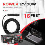 Airmoto Car Vacuum Cleaner High Power with 16 Ft Cord - 12V Portable Handheld Vacuum Cleaner - Dust Buster with Strong Suction - Car Accessories for Women and Men