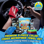 Salty Captain Mega 20-Piece DIY Car Cleaning Kit – All-in-One Car Detailing Kit with 2x Buckets, Towels, Brushes & 6x Cleaning Fluids – Captain’s Musket Foam Gun for Garden Hose – Premium Quality