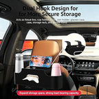 4-in-1 Back Seat Car Organizer, Adjustable Hooks, Universal Fit, with Cup Holder, Tissue Box & Storage, for Travel, Stores Phone, Snacks, Drinks, Handbags, Keeps Car Neat & Space-Saving (Beige)