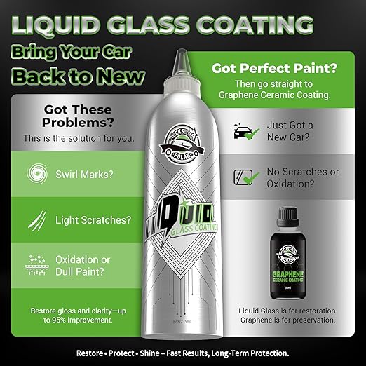 Liquid Glass Coating for Cars, High Gloss & Scratch-Resistant Self-Leveling Clear Coat Last for 10 Years, High-Gloss Shine Repairs and Protects Older Vehicles, for Car Paint, Headlights