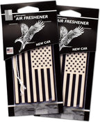 Elektroplate Inverted Black and White American Flag Automotive Air Fresheners for Vehicles | New Car Scent (12-Pack) | Made in the USA