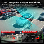 IIWEY 4G LTE Dash Cam with Live-Streaming, Anti-Theft Car Security Camera, Instant Alert via App, Cloud & SD Storage, 2K+1080P Front Inside, No Screen, IR Night Vision, 24/7 Parking Mode, GPS, OBD