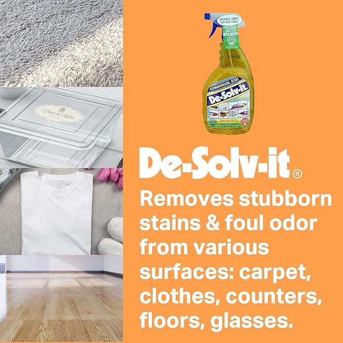 Orange-Sol De-Solv-It Citrus Solution – Multi-Surface Cleaner & Degreaser, Removes Sticky Residue, Oil & Grease, 33 oz (Pack of 2)