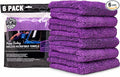 Chemical Guys Happy Ending Ultra Plush Edgeless Microfiber Towel Purple 6 Pack - Scratch-Free Detailing Cloth for Drying, Buffing, and Polishing All Surfaces (MIC34806)