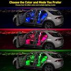 Honalia Interior Car Lights, 4Pcs Car LED Lights with Music Mode and Scene Options, Footwell Lighting for Car with Smart APP Control & USB Charger for Truck DC 5V
