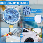 Toolly Car Wash Brush Cleaning Kit, 360° Spin Car Mop, Microfiber Rotating Car Cleaning Brush, Detachable & Extendable Scrub Brush, Garden Hose Spray Nozzle Spray Gun for Cars, Yards, Garden, Pets