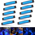 10Pcs Led Rock Lights Waterproof 3.8" Blue LED Underglow Kit,Fender Wheel Well Lights Car Exterior Side Marker Lights for Wrangler Snowmobile Truck Golf Cart RV RV SUV Offroad