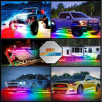 Nilight 8Pcs Aluminum Underglow Neon Accent Strip Lights 396 LEDs Dream Color Door Assist Multi Modes Sound Active Function Music with APP, Remote Control Underbody Light for Car Truck RV