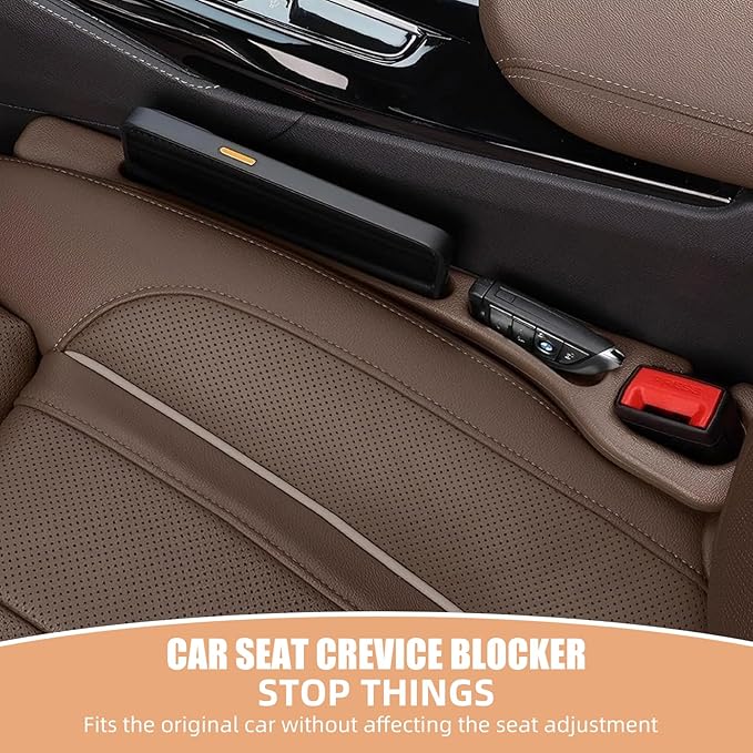 Car Seat Gap Filler Set of 2, Premium Interior Car Accessories, Multifunctional Car Storage Solution with Non-Slip Design, Fits Most Vehicles (Red)
