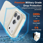 SUPFINE Magnetic for iPhone 17 Pro Case (Compatible with MagSafe)(Military Grade Drop Protection) Translucent Matte Shockproof with Anti-Fingerprint Phone Cover,Antique White