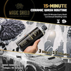 Magic Shield Graphene Shampoo – pH Neutral Car Wash | Advanced Hydrophobic & SiO2 Protection | Deep Cleans & Enhances Shine | Safe for Ceramic Coatings & All Paint Types – 16oz