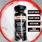 SONAX ActiFoam Energy 618300 | High-Foaming Car Wash Shampoo | Powerful Dirt Removal with Fresh Scent | Safe for All Paint Wax Sealants & Coatings | Use with Foam Cannon or Bucket | 1L (33.8oz)