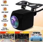 Ultra-Clear 1080P AHD Backup Camera - 170° Wide Angle Rear View Camera with Super Night Vision, IP69K Waterproof, 6-Layer Glass Lens, Universal Parking Camera for 12V Cars, Trucks, SUVs, RVs