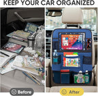 BALEINE Backseat Car Organizer, Back Seat Car Organizers and Storage, Kick Mats Back Seat Protector, Travel Accessories for Most Automotive (1 Pack, Navy)