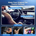 2 in 1 Mini Android Auto and Wireless CarPlay Adapter Convert Factory Wired to Wireless Dongle, Compact Size USB CarPlay Wireless Stick AAndroid Auto Adapter for iOS 12+/Android No Delay