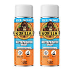 Gorilla Waterproof Patch & Seal Rubberized Sealant Spray, White, 14 Ounce (Pack of 2) - Seals Out Water, Air, and Moisture