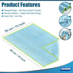 Microfiber Cleaning Cloth Lint Free Glass Cleaner Window Polishing Streak Free Miracle Easy Clean Rag Reusable for Mirror Kitchen Dish Auto Detailing,Pack of 8, 12'' x 16'', Light Blue