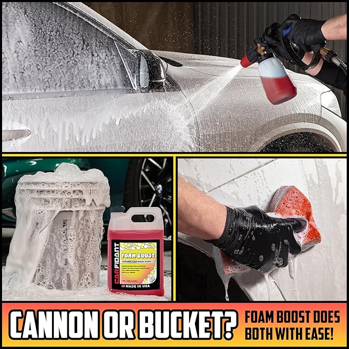 Carfidant Foam Boost Off-Road & ATV Wash Soap – Heavy Duty pH-Balanced Car Wash for Trucks, UTVs, RVs & Dirt Bikes – Quick Rinse, No Residue – Works with Foam Cannons, Guns & Buckets – 1 Gallon