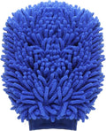 HARFINGTON Chenille Microfiber Car Wash Mitts 9" x 5.5" Scratch Free Wash Gloves Absorbent Double Sided Plush Cleaning Drying Mitts for Car Washing Home Clean Sky Blue