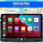 JENSEN J5CA14 14-inch Certified Apple CarPlay Android Auto Wired or Wireless | Maestro & Metra Axxess Ready | Single & Double DIN Car Stereo | SiriusXM Ready | Bluetooth | Front & Rear Camera Inputs