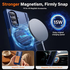 MOBOSI for Samsung Galaxy Z Fold 7 Case with Privacy Screen Protector, [Compatible with Magsafe], [Built-in Kickstand & Full Body Hinge Protection] Magnetic Slim Phone Case for Z Fold7, Blue