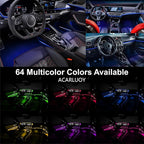 Acrylic Car Interior LED Lighting Kit, Interior Car Led Strip Lights， 22in-1 LED Fiber Optic Multi-Mode Standard Format Ambient Light, Suitable for Neon Lights of All Car Models.