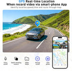 4 Channel Dash Cam 360 View Front Rear Left Right Car Camera,GPS and 5GHz Band WiFi,APP Control,G-Sensor,24H Parking Mode,8PCS IR Lights Night Vision,Wide Angle,WDR,Included Free TF Card