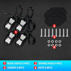 Led Rock Lights Blue 4 Pods 18LEDs 210 Degree Wide Angle IP68 Waterproof Aluminum Housing Underglow Underbody Lights 12V 24V for Truck UTV ATV Camper (4 Pods, Blue)