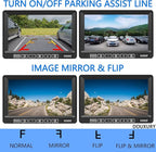 Wireless Backup Camera for RV Truck Trailer Camper Bus 5th Wheel 3 Rear/Side View Cameras 1080P 4-Split 7" Screen with Adapter for Furrion Pre-Wired Night Vision IP69 Waterproof 170° Wide View Angle