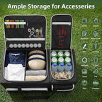 Golf Trunk Organizer, 2-Layer Car Trunk Locker with Ventilated Shoe Compartment for 2 Pairs, Adjustable Dividers, Multi-Pocket Storage for Balls Tees Gloves Towels