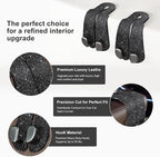 CoBak Purse Hook for Car - Universal Premium Stitched Leather and Aluminum-Magnesium Alloy Double Car Seat Back Storage Hook for Purses, Handbags, Bags (2 Pack),Glitter Black