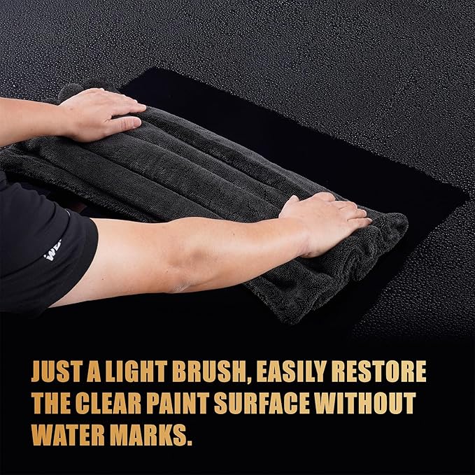 1200 GSM Microfiber Car Drying Towel – Extra Large 24” x 36”, Streak-Free, Scratch-Free, and Ultra-Absorbent for Effortless Car Detailing, Double Twist Pile & & Edgeless Design