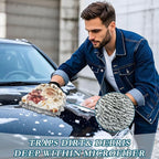 YETTASBIN Watercolor Floral 2PCS Car Wash Mitts, Ultra Absorbent Chenille Microfiber Car Washing Gloves, Scratch-Free Lint-Free Auto Cleaning Mitt, Machine Washable Elastic Cuff Car Wash Sponge