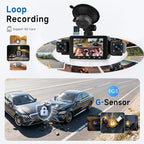 4 Channel Dash Cam 360° View Front and Inside Rear, 3 Inch 1080P Full HD Dash Camera for Car with 5G WiFi & App, Night Vision, Parking Mode, G-Sensor, Loop Recording