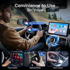 2026 Upgraded Mini Wireless CarPlay Adapter for Apple CarPlay & Android Auto, Plug & Play, Fast and Auto Connect, No Latency 2 in 1 Car Play Wireless Adapter for iPhone iOS 10+ & Android 11+ (Silver)