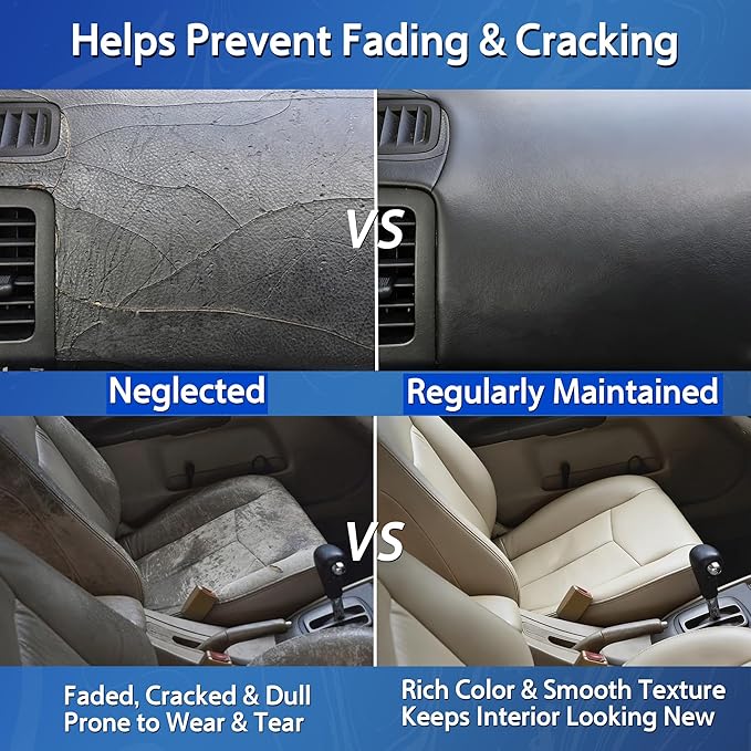 Car Interior Cleaner & Protectant, 16 Fl Oz Interior Detailer Spray – Cleans & Helps Protect Dashboard, Leather, Vinyl & Plastic, Includes Towel & Cleaning Sponge (Pack of 1)