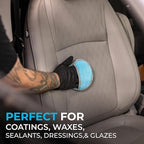 The Rag Company - Ultra No Soak Round Detailing Applicator - 70/30 Pearl Weave Microfiber for Applying Coatings, Dressings, Waxes, Sealants to Glass, Paint, Rubber, Leather, Plastic - 5 inch (5 Pack)