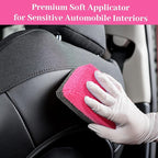 Mudder 24 Pcs 3.5 x 1.5 x 1.5 Inch Car Wax Applicator Pad Rectangular Microfiber Pads Sponge Ceramic Coating Applicator Car Foam Cleaning (Pink and Gray)