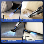 MONOZEL Cordless Handheld Vacuum Cleaner, 18000Pa 2 in 1 Car Vacuum Cleaner&Air Duster, 130W Brushless Motor with 7800mAh Battery, LED Light and Multi-Nozzles, Portable for Car, Home, Office, Pet