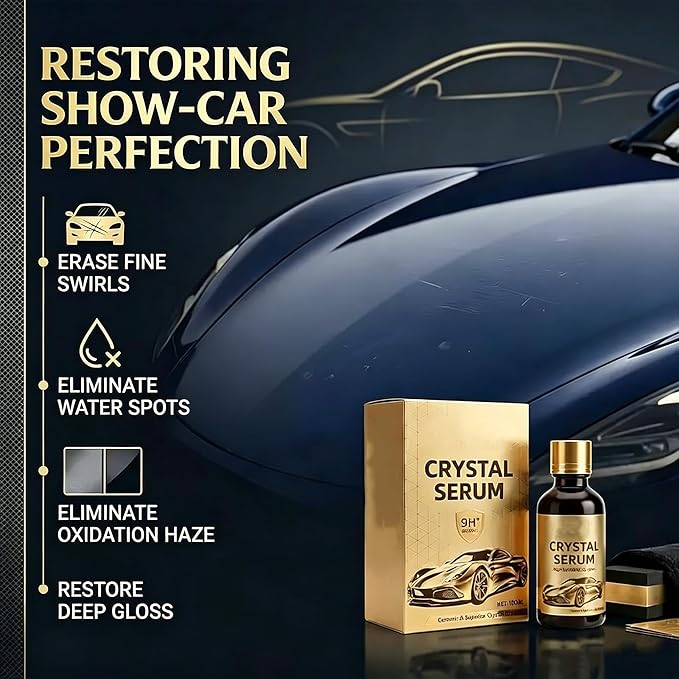 Serum – Advanced Graphene Ceramic Coating for Cars, 9H Graphene Coating for Auto Car Detailing, Gloss Hydrophobicty Anti Scratch - 3.38 Fl Oz (2Pcs)