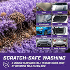 Brug’s® HyperPlush Wash Pads – 4 Pack | 800 GSM 70/30 Premium Microfiber | Scratch-Free Car Wash Pads with Grip Thumb Hole