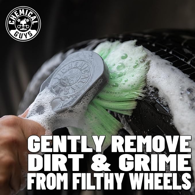 Chemical Guys CLD_203_16 Signature Series Wheel Cleaner For All Gloss Finishes 16 fl oz + Acc_B01 Gerbil Wheel and Rim Brush + ACCG08 Wheelie All Exterior Surface and Wheel Brush