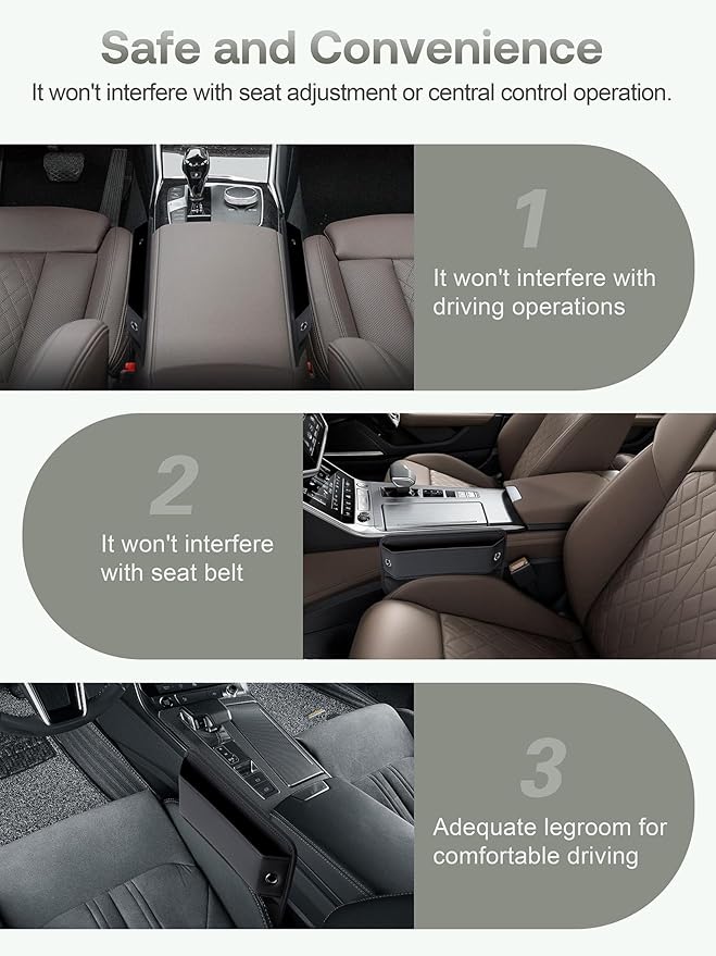 Premium Leather Car Seat Gap Filler Organizer (0.2”-1.2" Gaps), Clever Gifts for Car SUV Truck Owners (Black, 1 Pack)