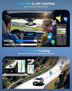 Dash Cam 4 Channel Front and Rear Inside, 360° Car Camera 4K UHD, Dash Camera for Cars Built-in Wi-Fi GPS, Dashcam Free 64GB Card, Voice Control, CPL Filter, WDR Night Vision, 24H Parking Mode(V8PLUS)