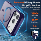 SUPFINE Magnetic for iPhone 17 Pro Case (Compatible with MagSafe)(Military Grade Drop Protection) Translucent Matte Shockproof with Anti-Fingerprint Phone Cover,Dark Purple