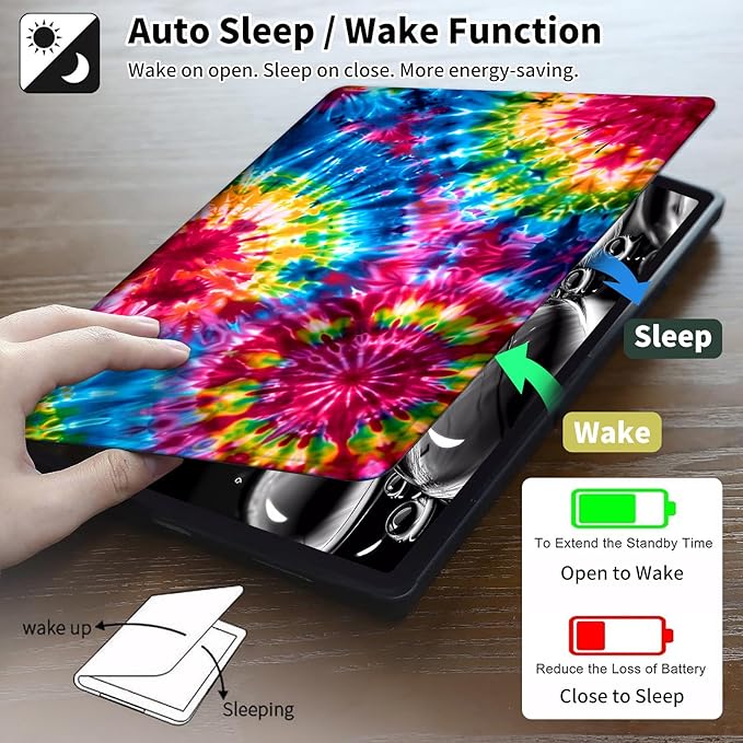 Case for 7" Kindle Paperwhite 12th Generation 2024 & Kindle Colorsoft Signature Edition,Leather Folio Adjustable Stand Cover Auto Wake/Sleep for Kindle Paperwhite 2024,Rainbow Color