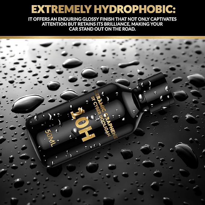 Premium 10H Graphene Ceramic Coating Kit (1x50ml) - Ultra-Durable Car Protection, Car Detailing Kit, High Gloss Finish, Easy to Apply