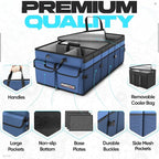 FORTEM Trunk Organizer with Cooler For SUV Car Trunk, Foldable Storage, Car Accessories for Women Men, Collapsible Bag, Perfect Christmas Gifts, 600D Oxford, Non Slip Bottom, Straps, Soft Cover (105L)